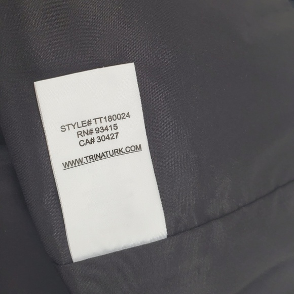 Trina Turk Embroidered Sheer Bell Sleeve 2-Tone Blue Black Lace Dress 4 Small - Picture 12 of 13